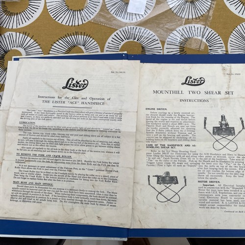 Lister instructions parts - lister,