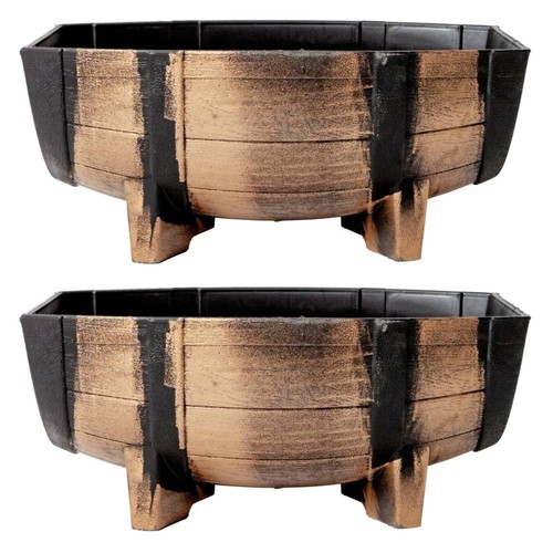 2pk garden half barrel flower - 2pk,