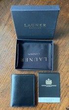 Gift for him and her: Six card holder with rear pocket in Black and Red