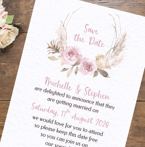 Boho save the date wedding - boho,