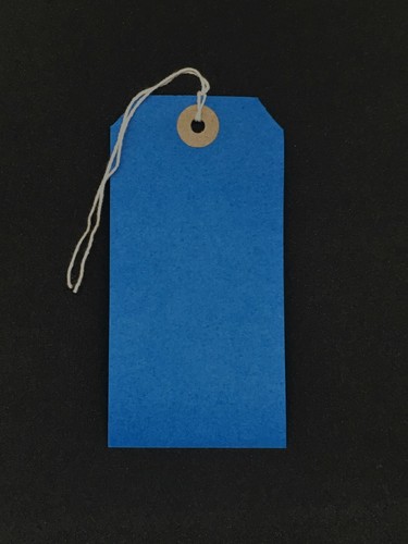 Blue strung tie tags - blue,