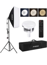 Andoer Softbox X2 Photo Studio, 50x70cm Dimmable LED Lighting Kit Professional