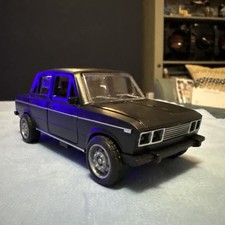 Plastic Lada Riva Car. 5” Long. Black. Pull Back Action. New.