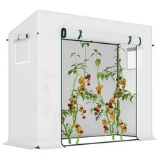 Outsunny 200x76x168cm Walk-in Garden Greenhouse Plant Warm House w/ Roll Up Door