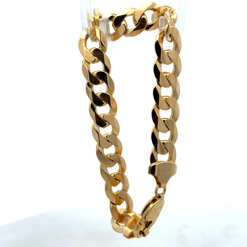 9ct yellow gold curb bracelet