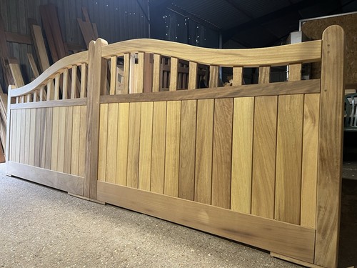 Hardwood driveway gates - driveway,