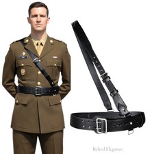 Sam Browne Belt BLACK Genuine