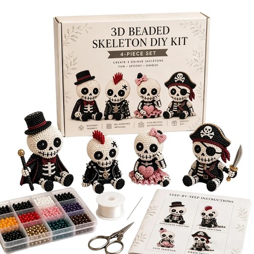 Beaded skeleton diy kit - skeleton,