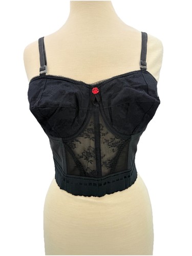 Vintage bullet bra black - vintage, lace