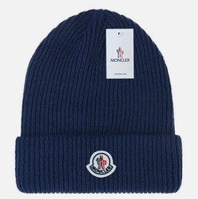 Classic Moncler Ribbed Knit Beanie: Unisex Winter Warm Hat & Skull Cap