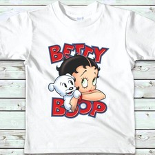 Betty Boop T-shirt Mens Womens Kids 3 -13 Yeras S - 2XL Black Top Tee  Gift GN03
