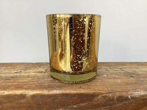 Gold mercury glass votive - gold,