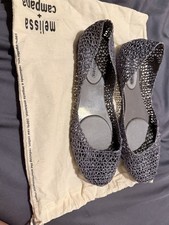 Melissa Campana Ballet Shoes, Size 40, Silver