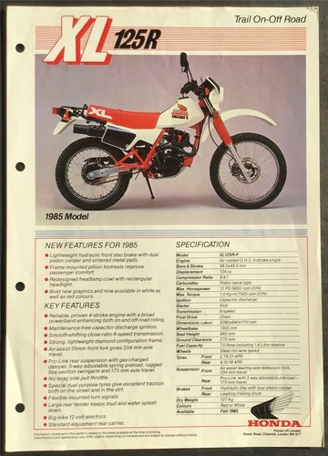 Honda xl125r motorcycle - xl125r,