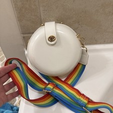 white rainbow crossbody Round Purse 