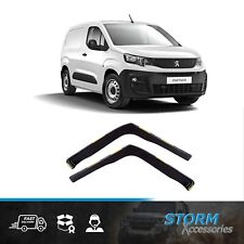 WIND DEFLECTORS 2PC SET INTERNAL CLIP FIT - DARK SMOKE FOR PEUGEOT PARTNER 2018+
