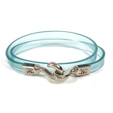 CHANEL Chanel 00C Logo CC Coco Mark Accessory Thin Belt Vinyl Women's Blue