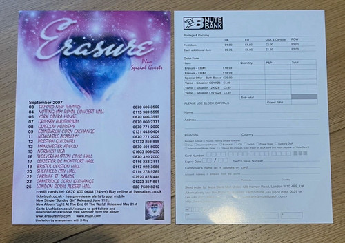 Erasure promotional flyer - 2,