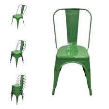 Green Tolix Chairs, Green Metal Dining Chairs, Metal Bistro Chair