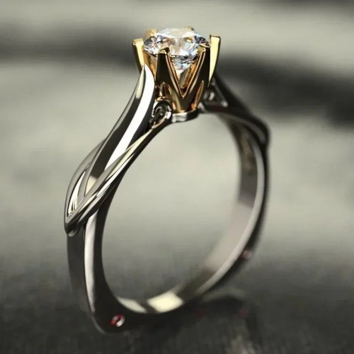 Pure gold moissanite ring for - pure,