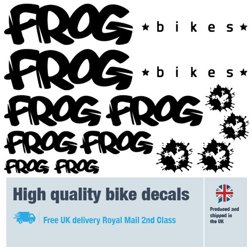 Frog bike decals labels - , with