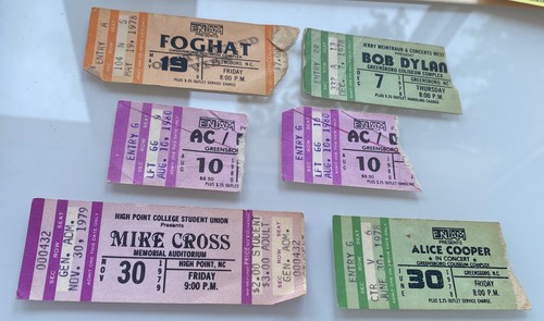 Concert ticket stubs from - 6,