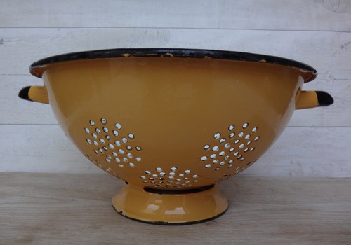 Vintage enamel colander - vintage,