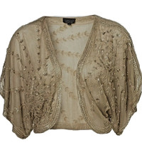 TOPSHOP GOLD SHRUG SEQUINS