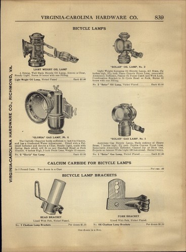 1910s paper bicycle - ad, lamp