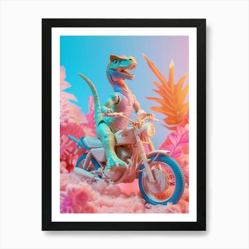 Pastel toy dinosaur moped - dinosaur, a
