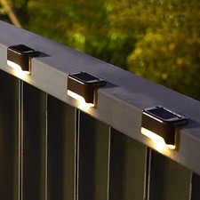 Solar Garden Lights Fence Post Cap For Outdoor LED Wall White Decking Bright Kit