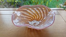 Langham Glass Swirly Glass Wavy Edged Bowl Vintage Art Glass