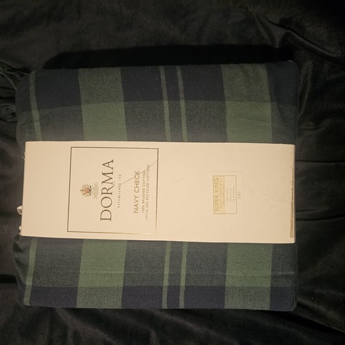 Dorma navy check super king - dorma,