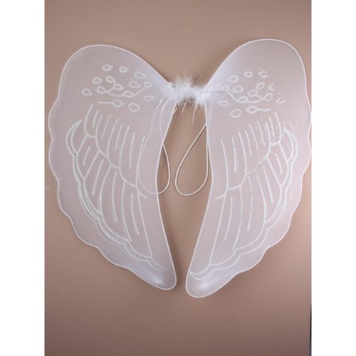 New white net angel wings - white,