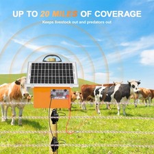 32km Solar Electric Fence Energiser 12v Battery Powered 0.5J Horse Fencing Kit