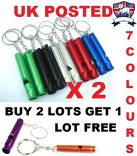 2 X ALUMINIUM LOUD WHISTLE