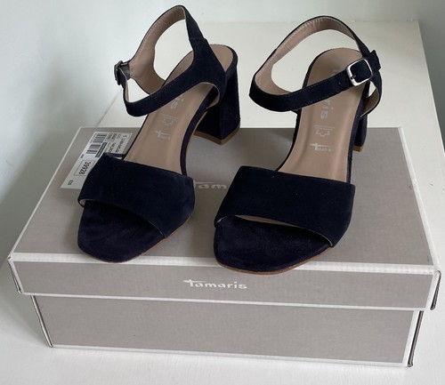 Tamaris suede sandals navy - tamaris, sandals,