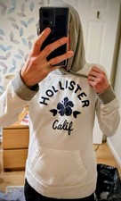 Hollister Hoodie White Grey