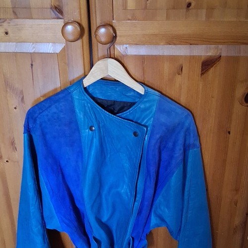 Ladies vintage blue - , leather