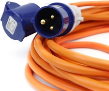 25M Orange Hook Up Mains Lead Camping Caravan Motorhome Electric Power Cord