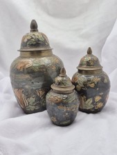 Indian Brass Ginger Jar Set