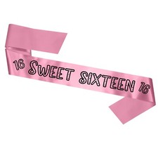 NEW Sweet Sixteen Birthday Sash 16th Sixteenth Gift Card Favour Present