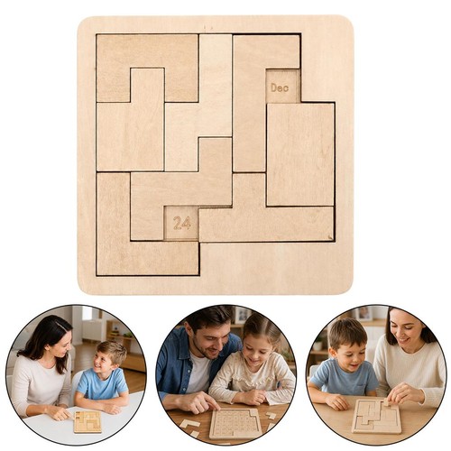 Wooden desktop puzzle calendar - wooden,