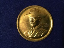 Boy Scout Baden Powell of Gilwell brass token to mm RARE