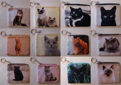 Cat design coin purses - cat,