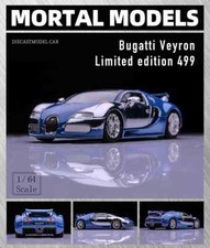 1:64 Mortal Bugatti Veyron Super Sport Diecast Car Models Detachable Back Cover