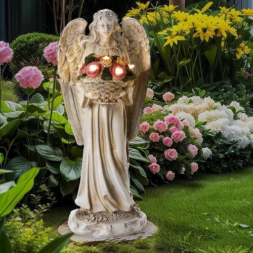 Solar angel garden statue - angel,