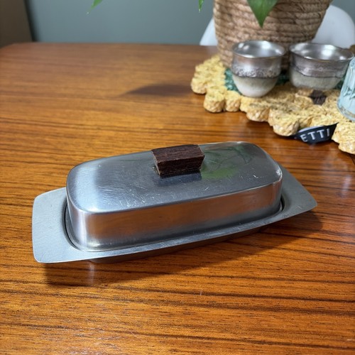 Vintage stainless steel butter - vintage,