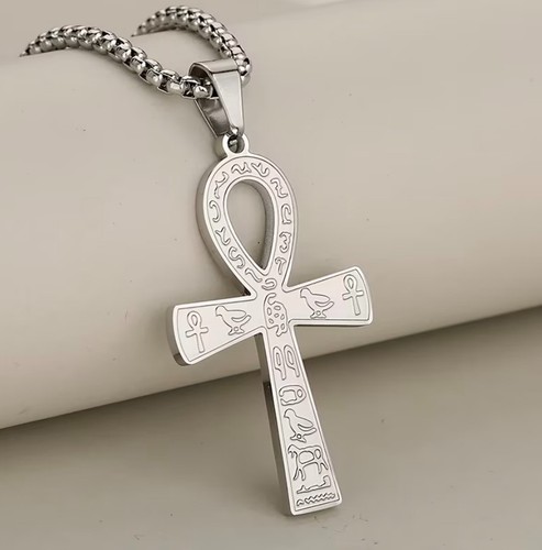 Ankh cross pendant necklace - ankh,