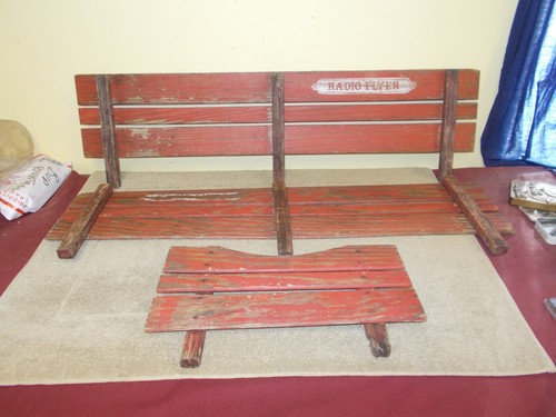 Vtg pull toy wagon wood - wagon,